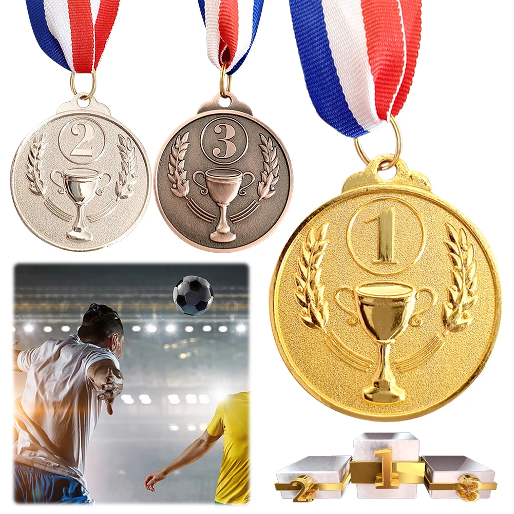 Trophy Children Sports Game Prize Awards Gold Silver Bronze Medal Winner Reward for Championship Cheerleading Sports Competition