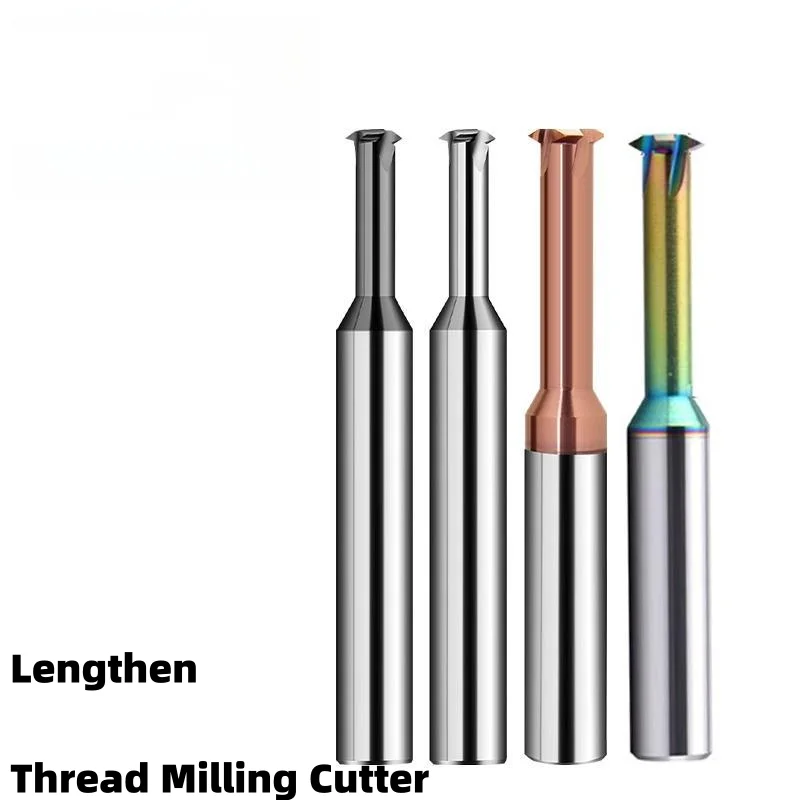 

1PCS CNC Single Flute Machine Solid Carbide Lengthen 100MM Milling Cutter M2M3M4M5M6M8M10M12 M14M18M24M30 Thread Mills