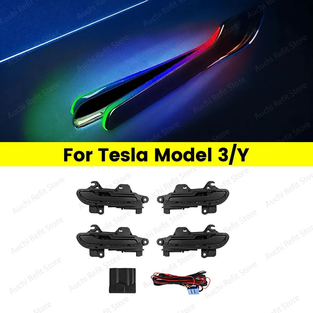 

Smart Integrated Electric Door Handles with Led Light for Tesla Model 3 Y Highland OTA Waterproof IPX6 Wireless Auto Door Handle