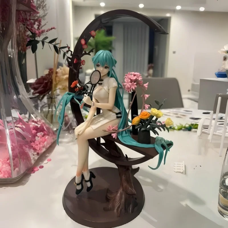 Hot Sale 25cm Hatsune Miku Anime Figure Cheongsam Miku Ancient Customs Statue Pvc Figurine Collectible Model Toys Birthday Gifts