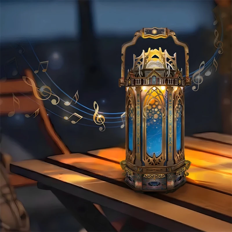 DIY Wooden Miniature Model Kit The Lantern of Galaxy 3D Puzzle Doll Houses With Furniture Dollhouse for Friends Birthday Gifts