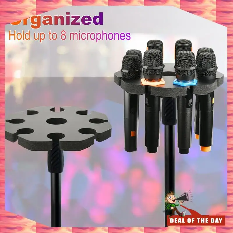 24-Hour Delivery Microphone Holder For Mic Handheld Microphone Storage Organizer For 1/4In,3/8 And 5/8In Threaded Stand Hold Up
