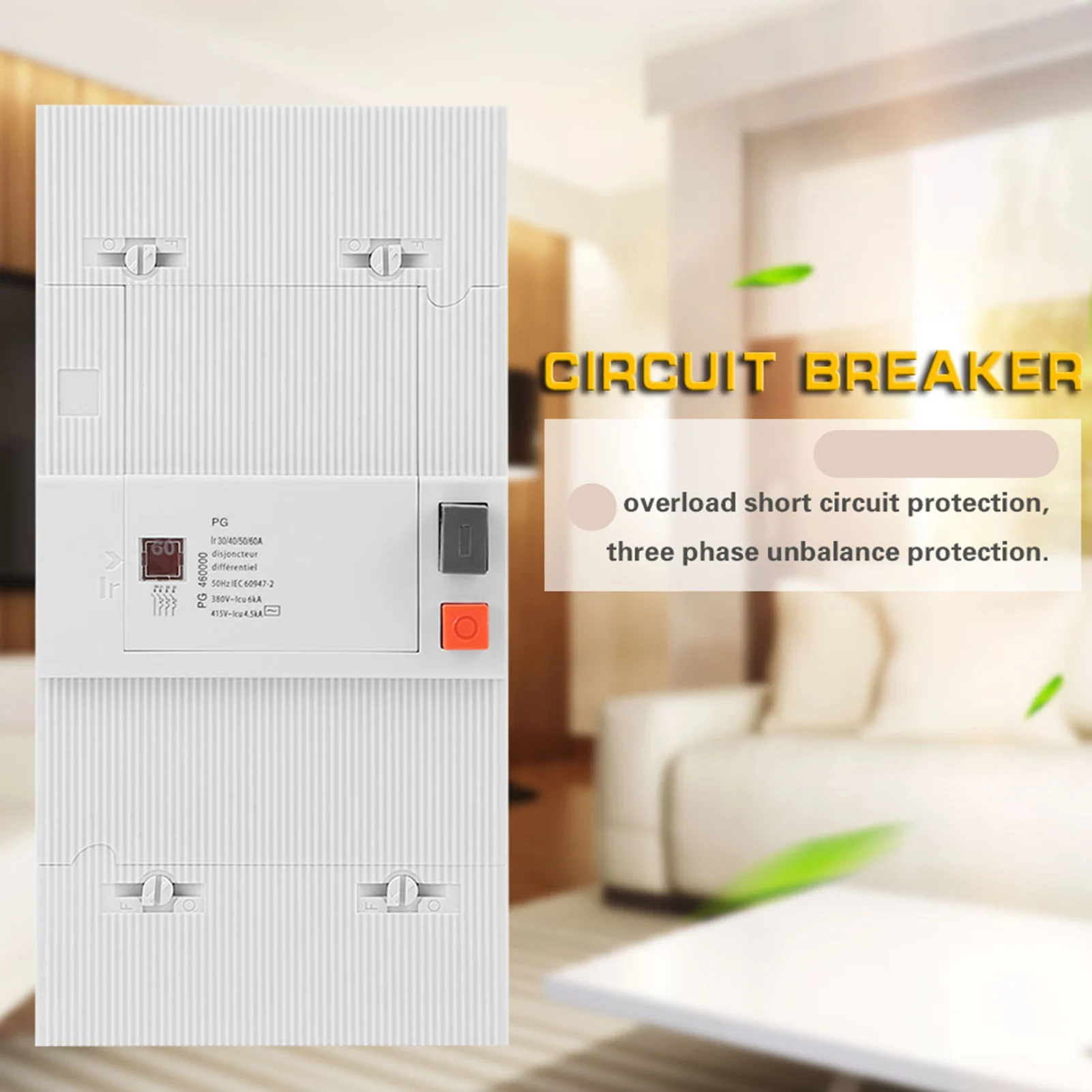 

30-60A 4 Pole 50Hz/60Hz Low Voltage Circuit Breaker Protection Air Switch