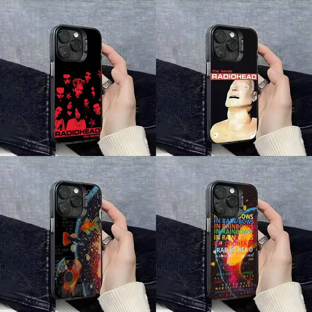 

R-Radiohead Rainbow Phone Case For iPhone 17,16,15,14,13,12,11,Pro,Max,Plus,E,SE4,Air,Mini Black IMD Cover