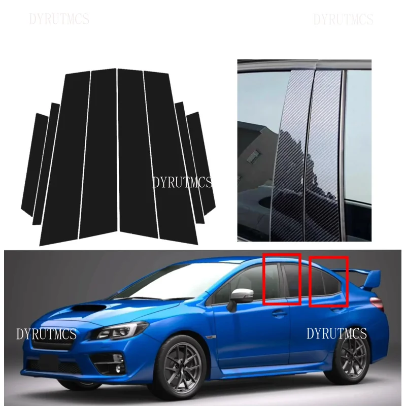 

Glossy Black Pillar Post For Subaru WRX STI 4DR Sedan 2015-2021 2016 2017 2018 Carbon Fiber Window Door Deal B C Cover Sticke