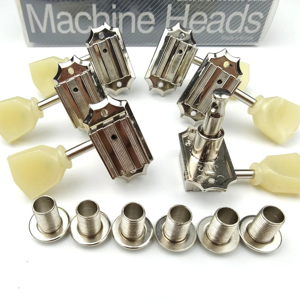

KAYNES 3R3L винтажные роскошные колки для электрогитары, тюнеры для LP SG, колки для настройки гитары, никель-серебро, отверстие 10 мм
