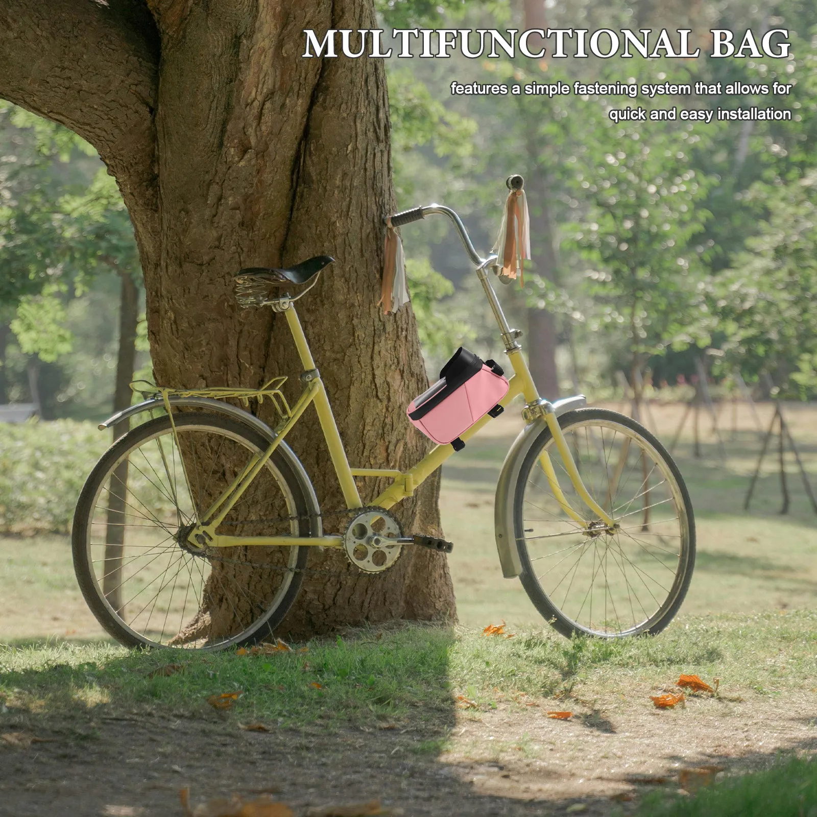 

Multifunctional Waterproof Bicycle Bag Front Frame Phone Holder Cycling Organizer Compatible Phones Under 6.5 Inch Bike