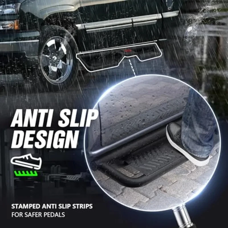 Auto Parts Hot Selling Two Stairs Design Aluminum Black Heavy Duty Running Boards Side Step Ner Bar