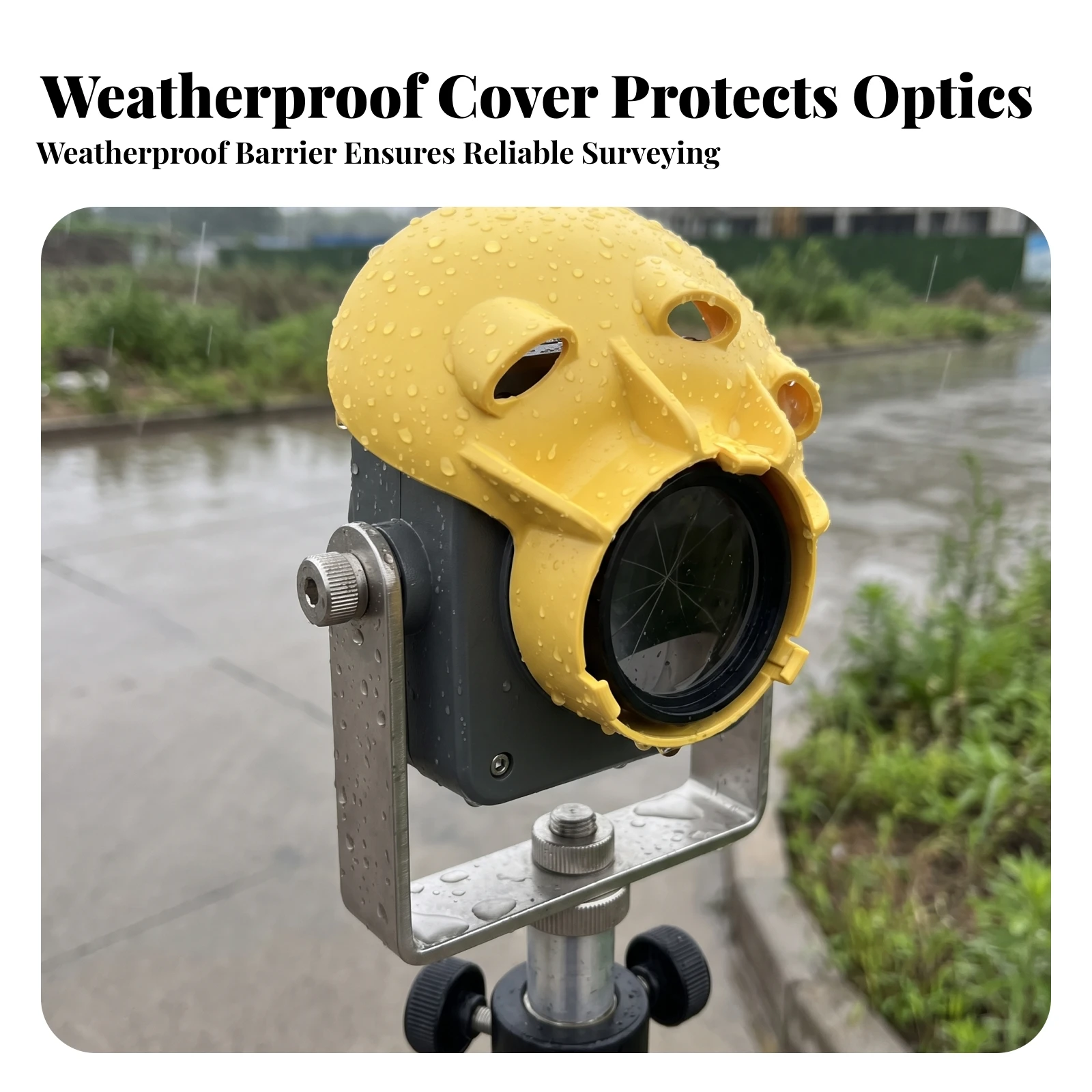 Monitoring Prism Rain Cover Weatherproof Prism Cover with Hood Molded for Surveyors, Surveying, Outdoor Mapping