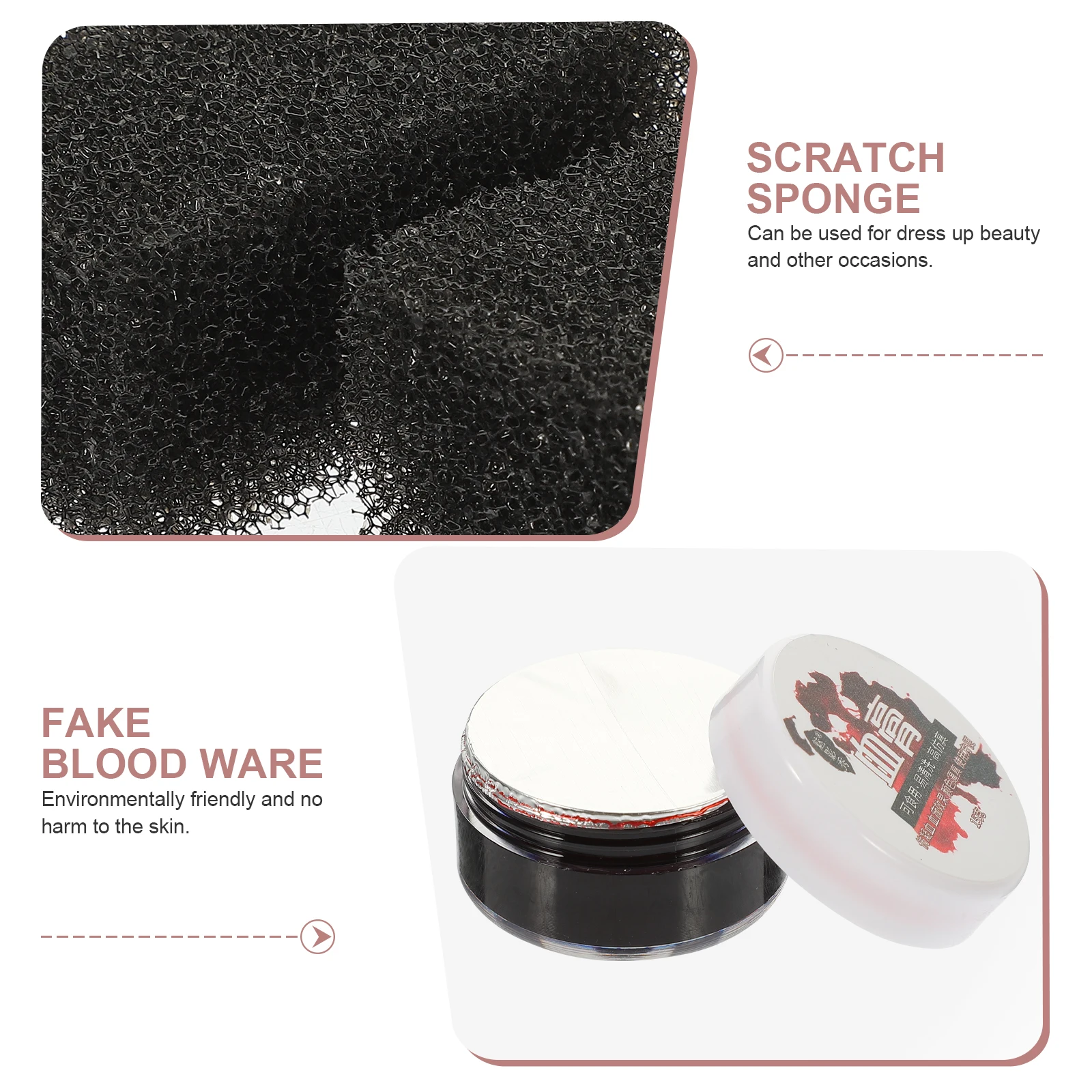 

Realistic Blood Fake Makeup Coagulated Blood Gel Scab Plasma Sponge for Halloween Cosplay Easy Apply Body Painting Water Based