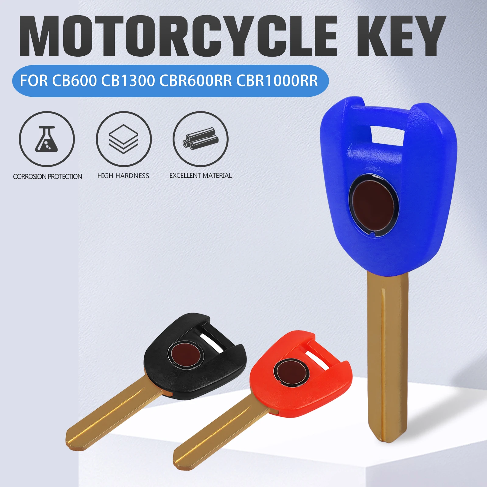 For HONDA CBR600RR CBR900RR CBR929RR CBR954RR CBR1000RR VTR1000 CBR RR CB250 CB600 CB800 CB1300 Motorcycle Blank Key Uncut Blade