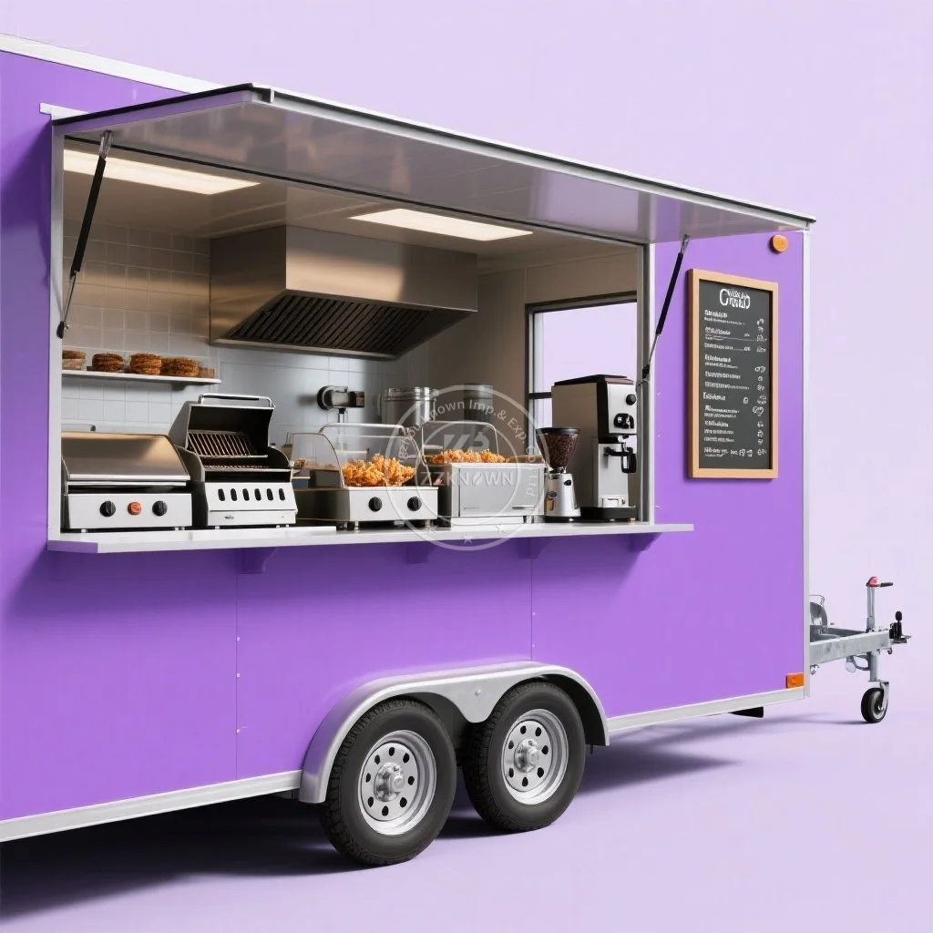 

Modern Style Custom Catering Food Trailer Mobile Ice Cream Bbq Fast Food Truck with full kitchen and refrigerator