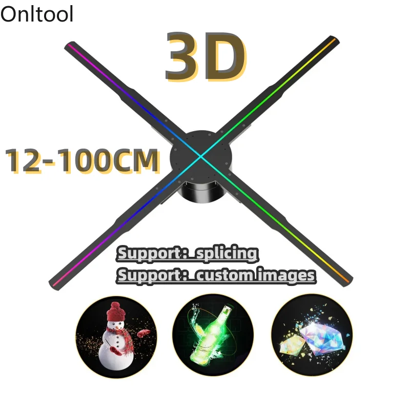 42-100CM 3D Fan Hologram Projector Wifi Display Advertising Logo Light Led Sign Holographic Lamp Three-Dimensional Projectors