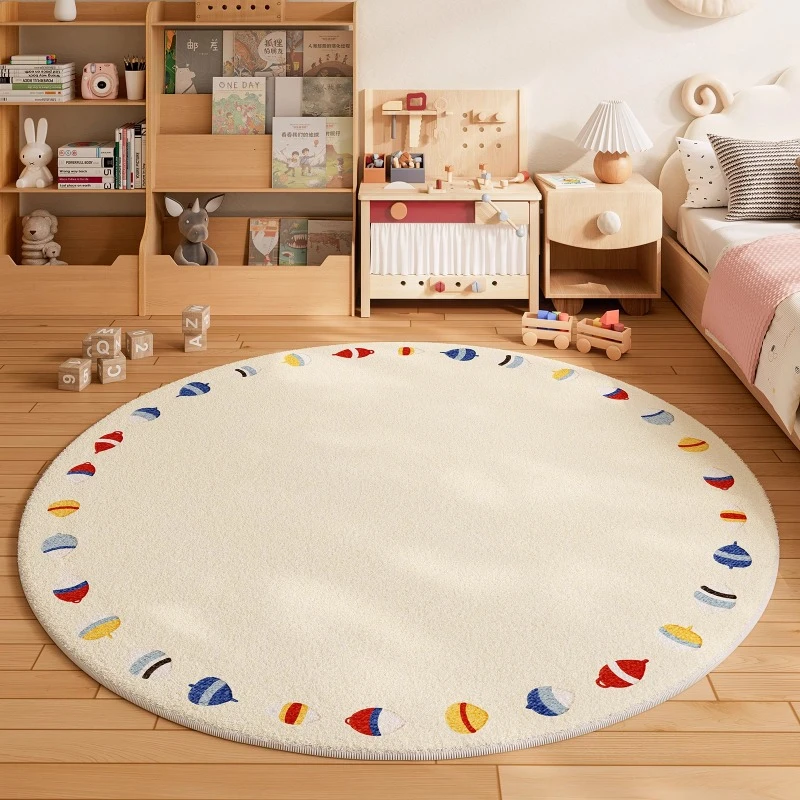 Cute Colorful Fish Rug Playful Soft Plush Non-slip Warm Home Decor Mat for Kids Room Nursery Play Area Bedroom Decor