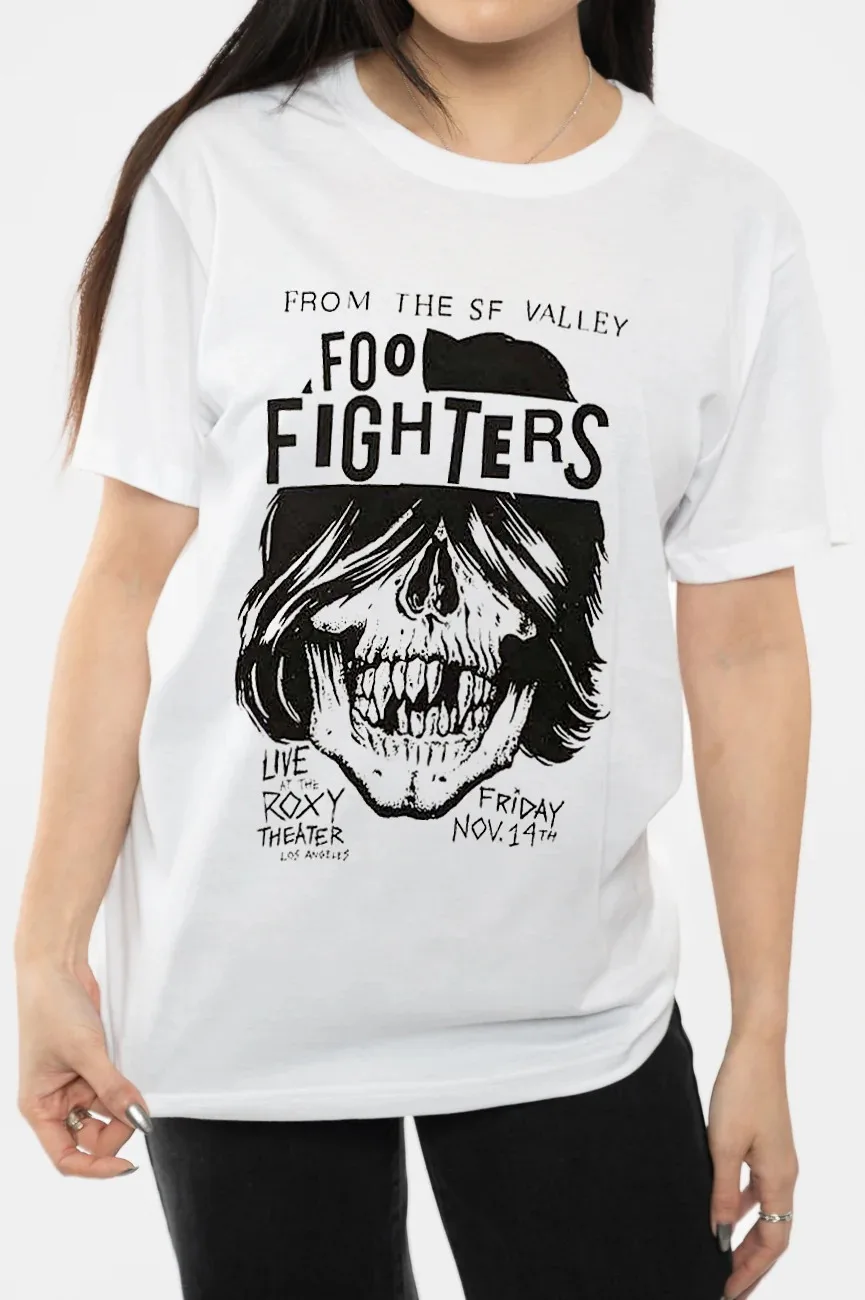 

Foo Fighters Roxy Flyer уличная мода с графическим принтом, летние элитные брендовые хлопковые мужские и женские футболки с короткими рукавами