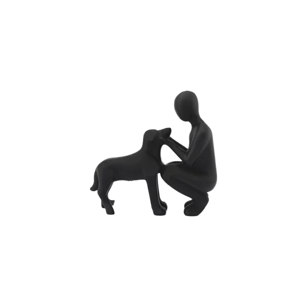 Statues de filles et de chiens imprimées en 3D, sculptures canines, artisanat, décorations de bureau, figurines amusantes pour les amoureux des animaux, figurines de chiens mignons pour la chambre