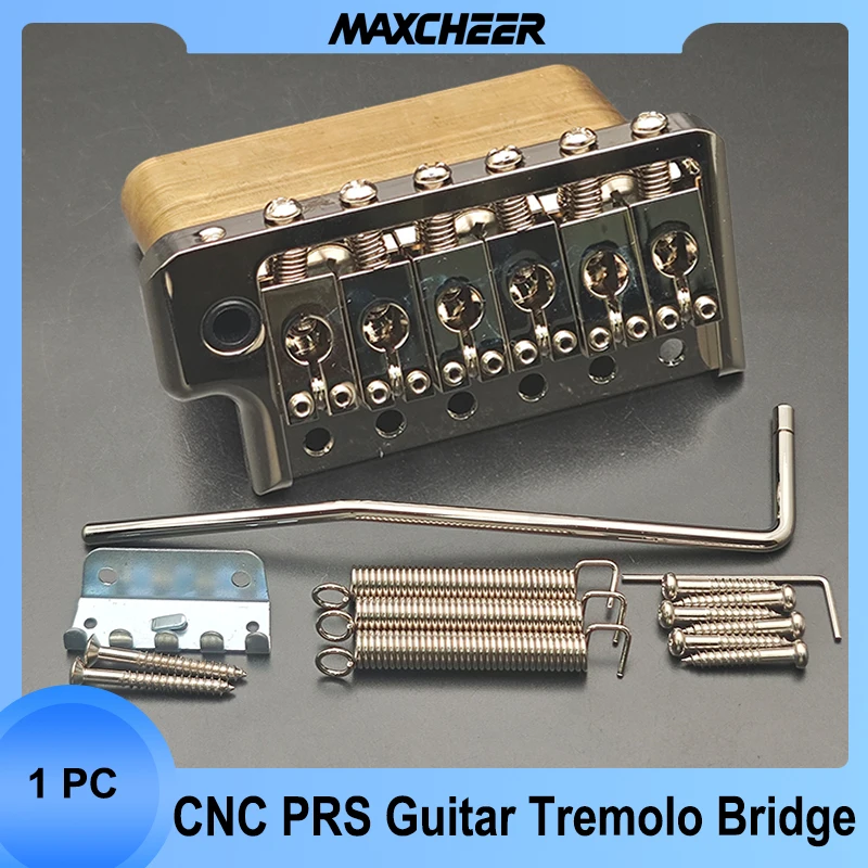 Precision CNC machined Tremolo Bridge for PRS Style Electric Guitar, 52.5mm Full Solid Brass 6-Screws Tremolo Bridge