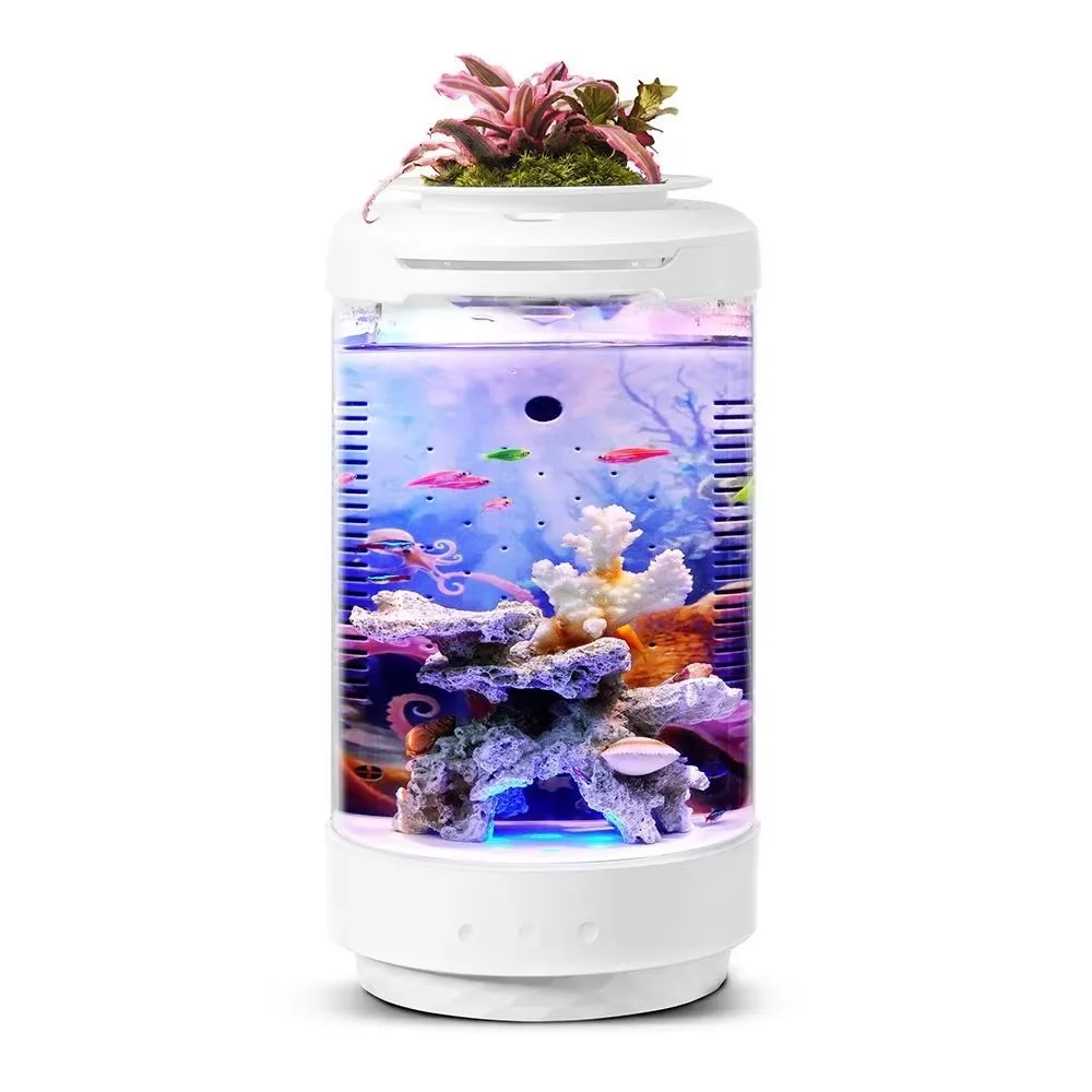 

4.3L Durable Plastic Desktop Fish Tank Aquarium with LED Lighting and Power Filter Design Aquarium Fish tank goldfish