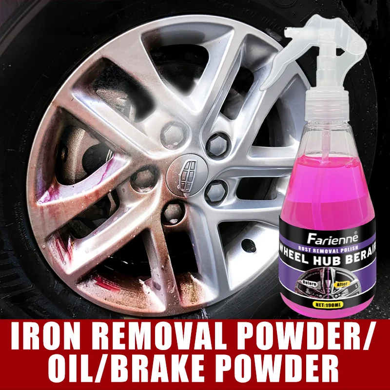 Farienne Fast Acting Wheel Iron Remover Spray For Car Rim Brake Dust Rust Cleaning No Damage Multi-Surface Protection Maintenanc