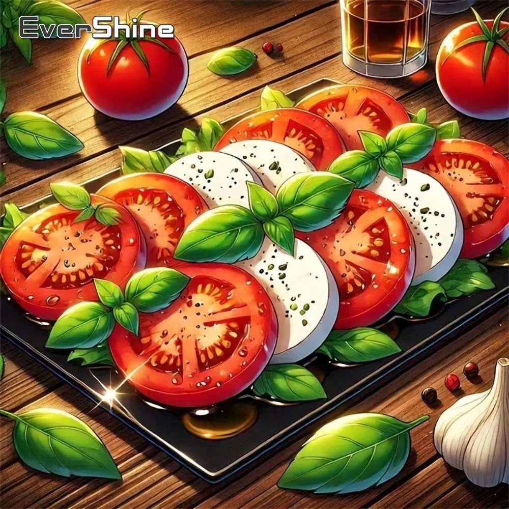 EverShine Vollquadratische und runde Diamantmalerei: Tomaten-Gemüse-Stickerei, DIY-Lebensmittel-Diamantmosaik-Dekoration für Zuhause – Neu eingetroffen