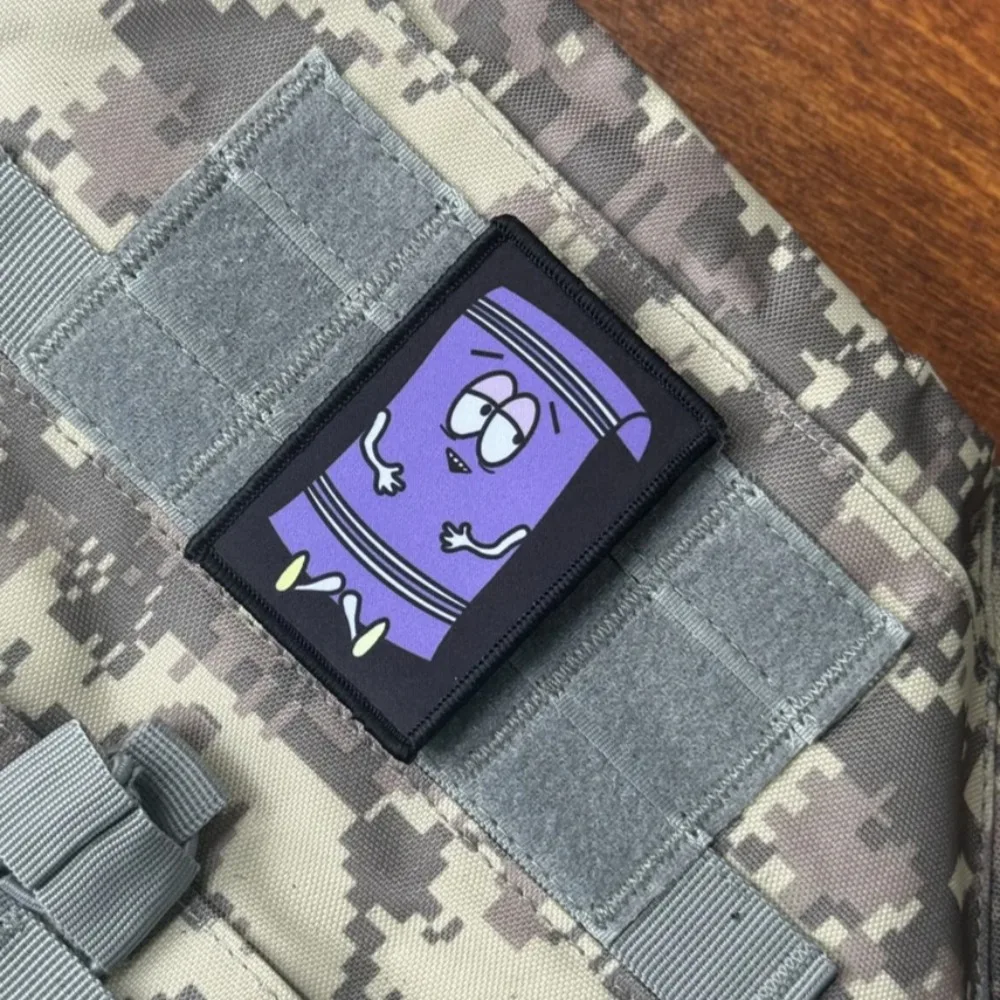 Parche Morale Táctico Morado con Velcro para Chaleco y Mochila - imagen 3