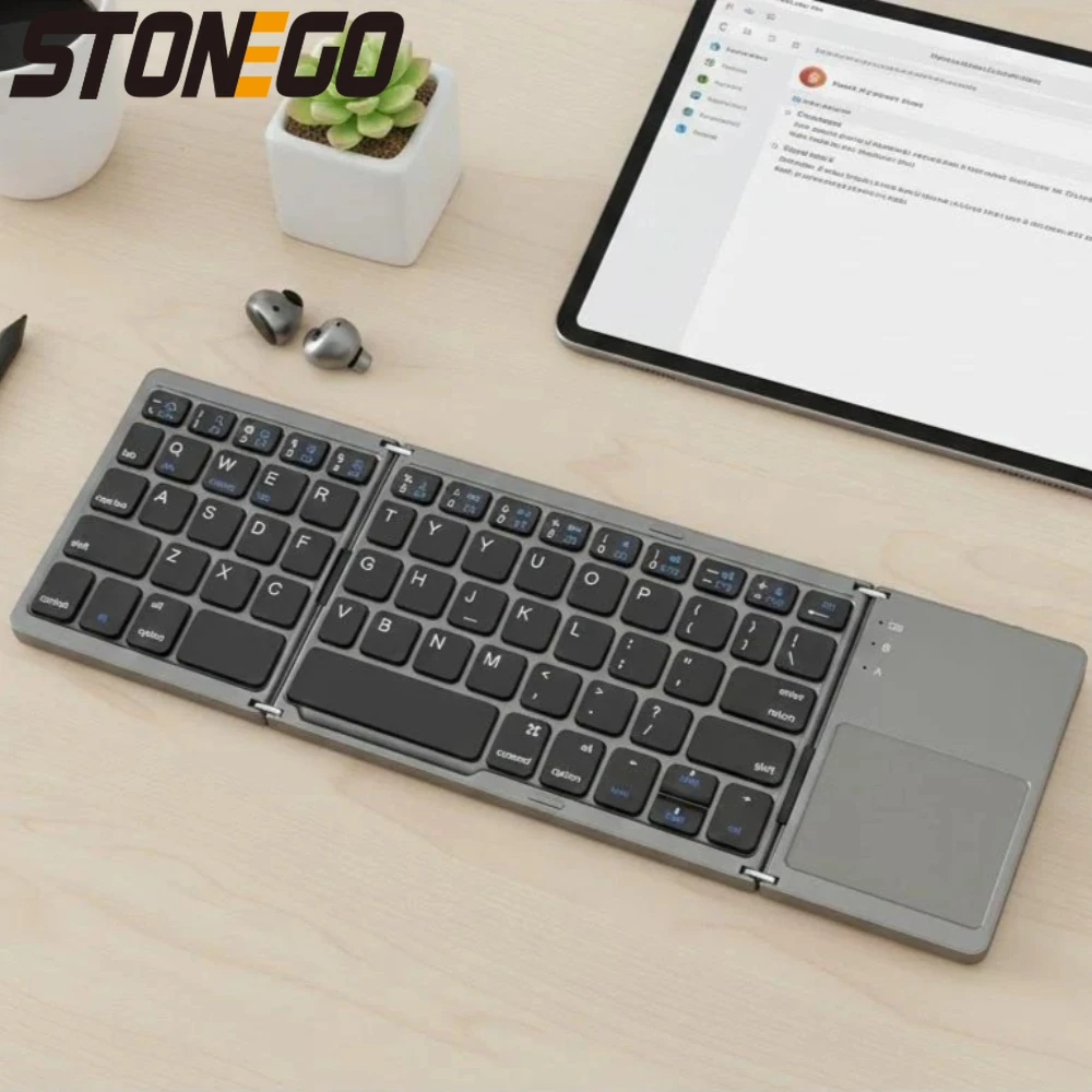 

Тройная Bluetooth-клавиатура STONEGO для планшетов iPad Портативная беспроводная внешняя клавиатура для мобильных устройств Apple