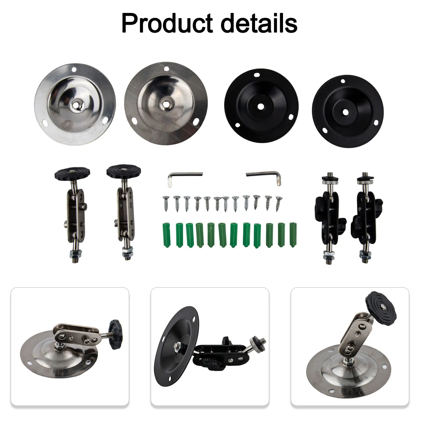 Camera Holder Pack Adjustable Mount Home Security Quick Deployment Setup Stainless Steel Base User-Friendly Design