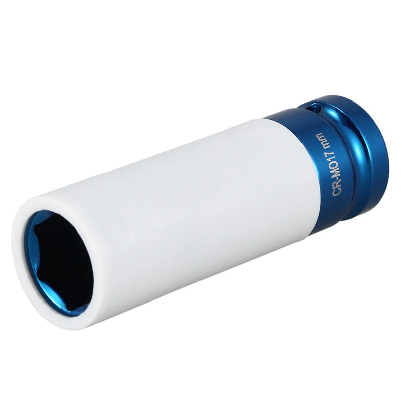 2X легкосплавное колесо, привод 1/2 дюйма, 17 мм, тонкостенная глубокая ударная гайка, синяя розетка