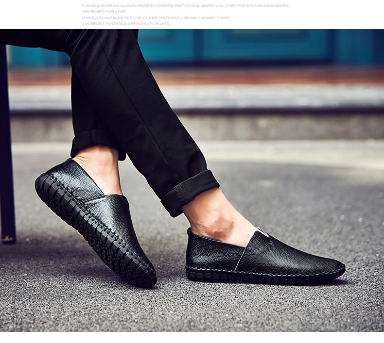 Mode männer Fahren Schuhe Handgemachte Leder Männer Müßiggänger Weiche Atmungsaktive männer Casual Schuhe Zapatillas Hombre Große Größe 38-48 – Detail 27