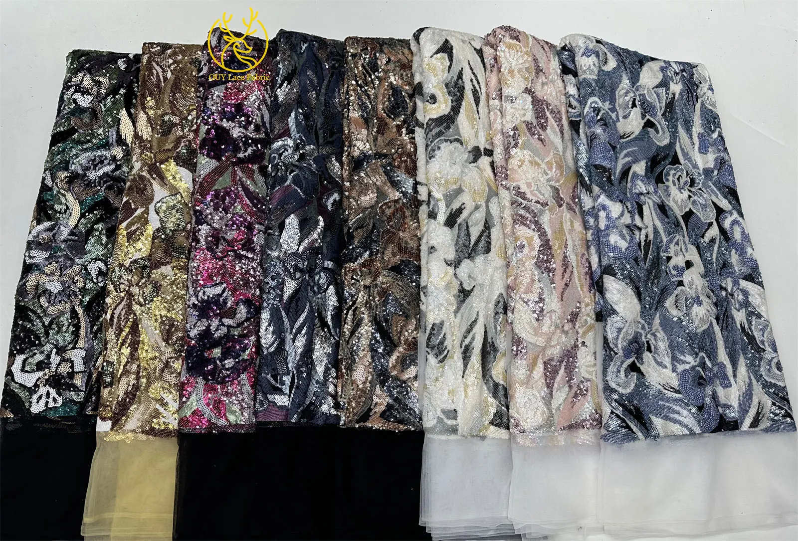 2025 Newest French Mesh Sequin Lace Fabric African Tulle Lace Fabric Nigerian Lace Fabric For Women Party Evening Dresses