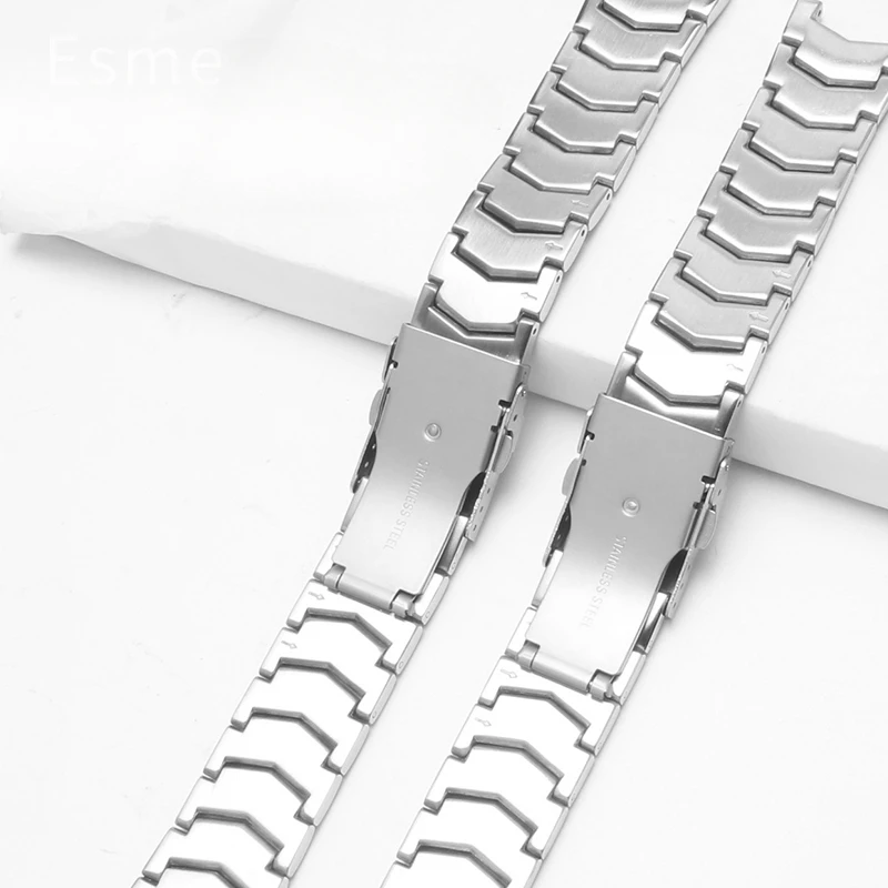 For Casio Edifice EFB100D 5051EF-524D-7A 22x14mm Solid Steel Buckle Watch Strap Rubber Base Durable Concave Interface Design view 5