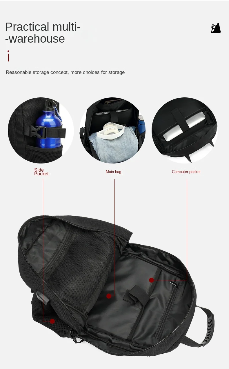 50/60/80L Unisex Männer Outdoor Rucksack USB Große Kapazität Reise Pack Sport Trekking Rucksack Wandern Camping Rucksack für Männer – Detail 9