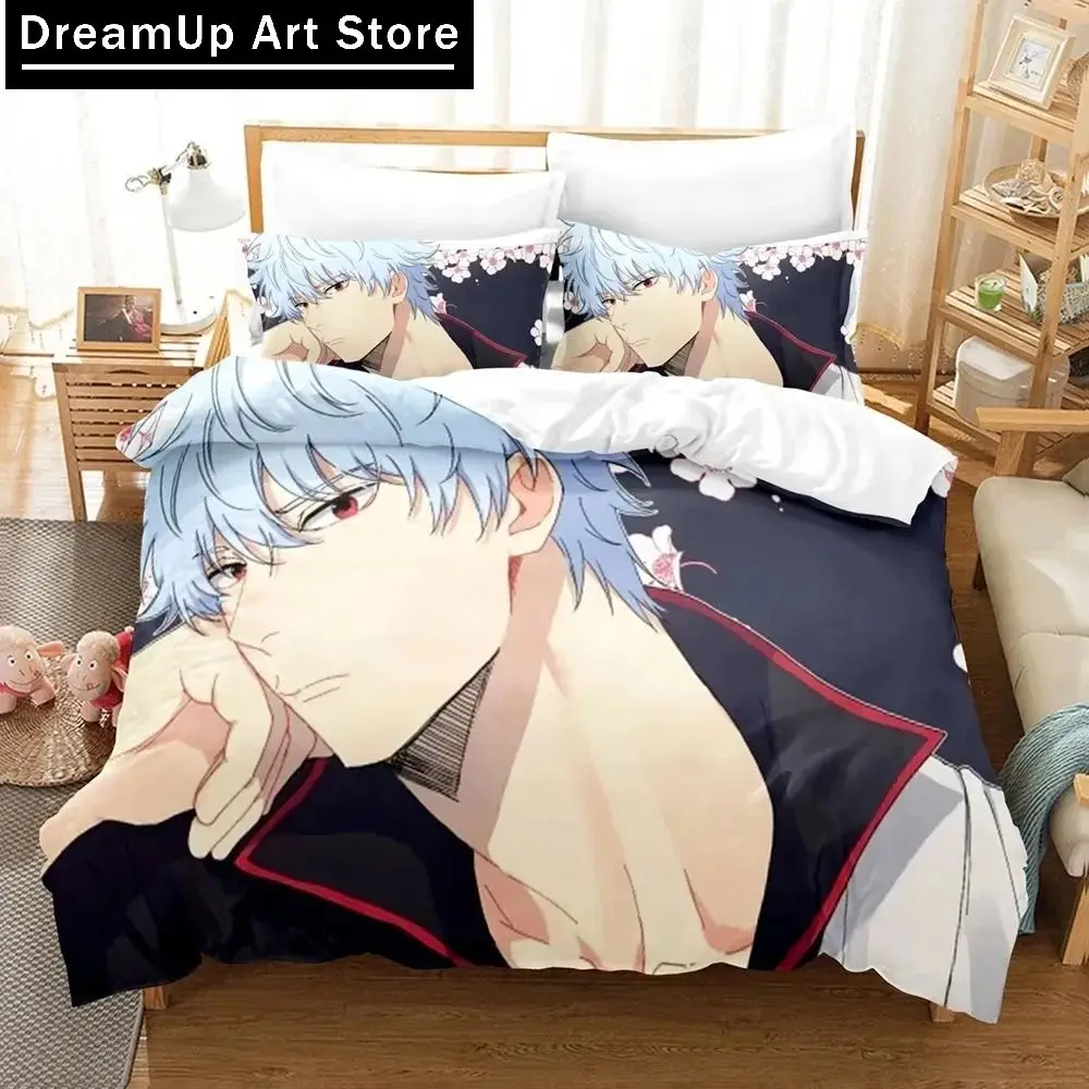 3D Print Fashion Gintama Anime Bedding Set Boys Girls Twin Queen Full Size Duvet Cover Pillowcase Bed Adult Bedroom