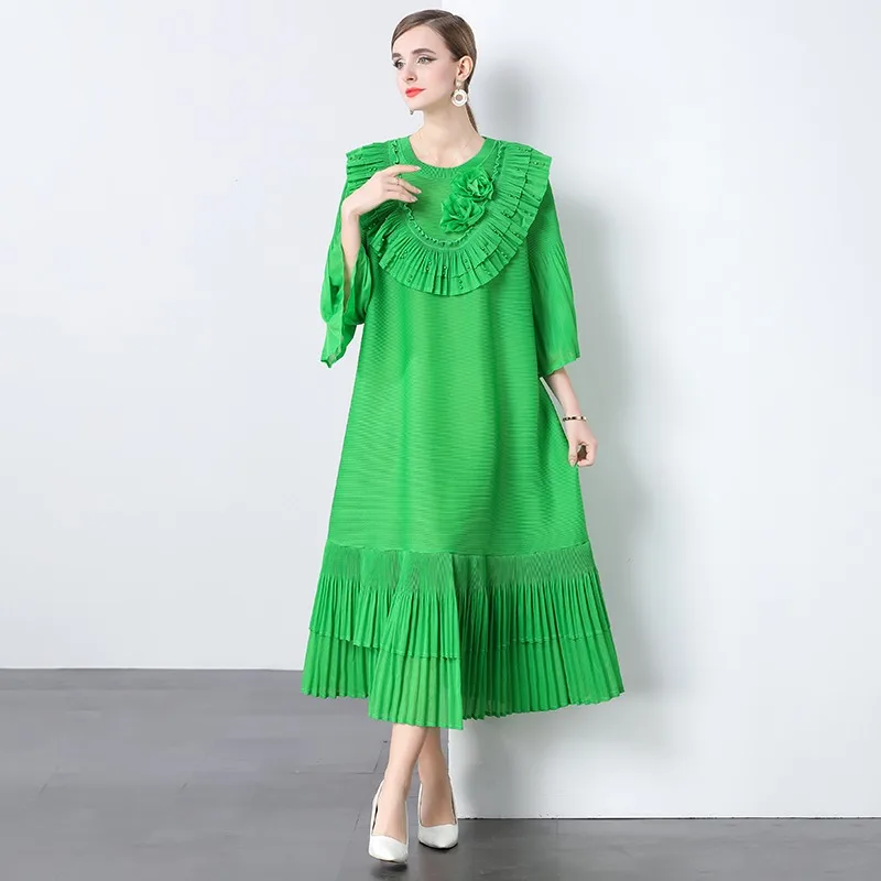 Automne nouveau Sle ample grande taille travail lourd transfrontalier ake maison gaze Dr dentelle t-shirt fleur dimensionnelle Emb...