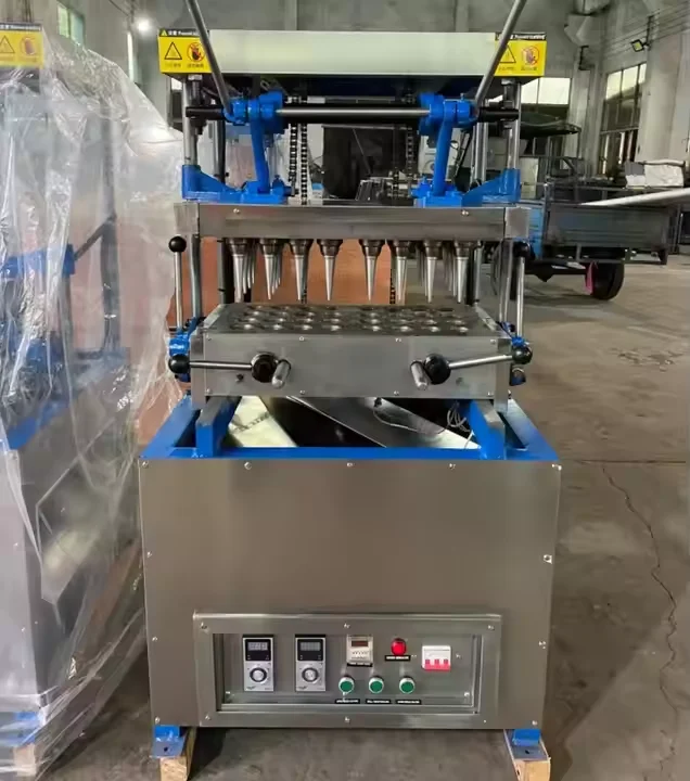 

Semi-automatic Edible Cookie Waffle Cup Ice Cream Cone Machine Pizza Spiral Cone Machine Trade