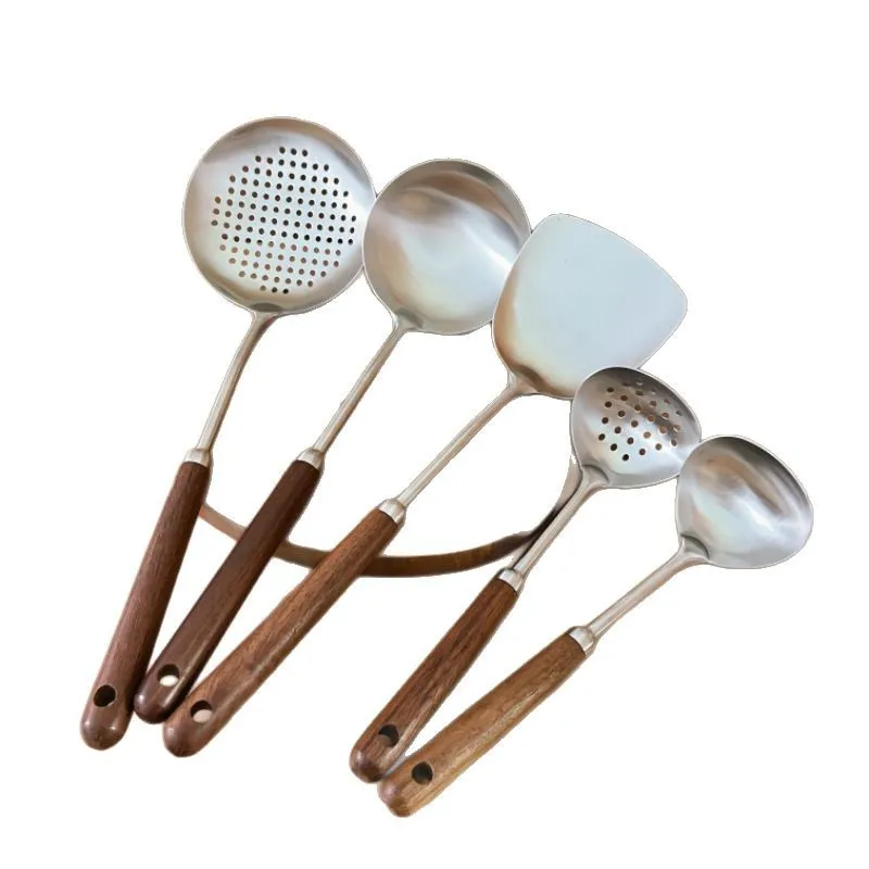 

Extended spatula 316L stainless steel thickened stir-fry shovel colander spoon