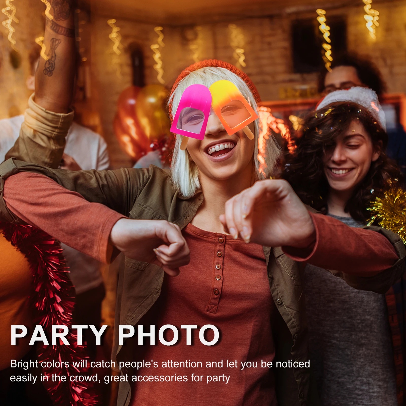 

1Pair Sweet Cone Glasses Funny Party Sunglasses for Adults Ice Cream Themed Eyeglasses Costume Accessories Decorative Party