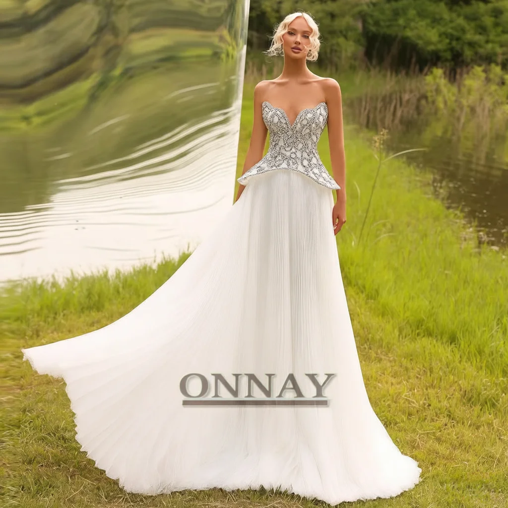 Customized Charm Aline Sweetheart Evening Dresses Maxi Gown for Women Crystals Dubai Saudi Robes De Soiree Bespoke Gown Plus image 4