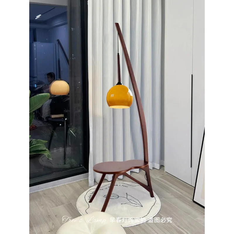 

Vintage Solid Wood Led Floor Lamp Living Room Sofa Beside Remote Control Dimming Standing Lamp Bedroom Bedside Lamp Home Decor