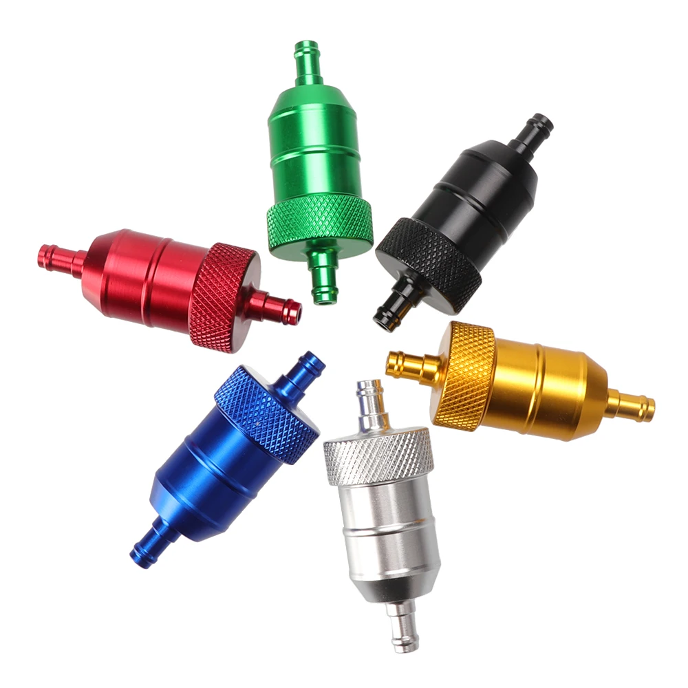

Petrol Gas Fuel Filter Cleaner 8mm CNC Aluminium For Universal MotorcycleDirt Bike ATV Quad Inline Oil Gas Fuel Filter Part