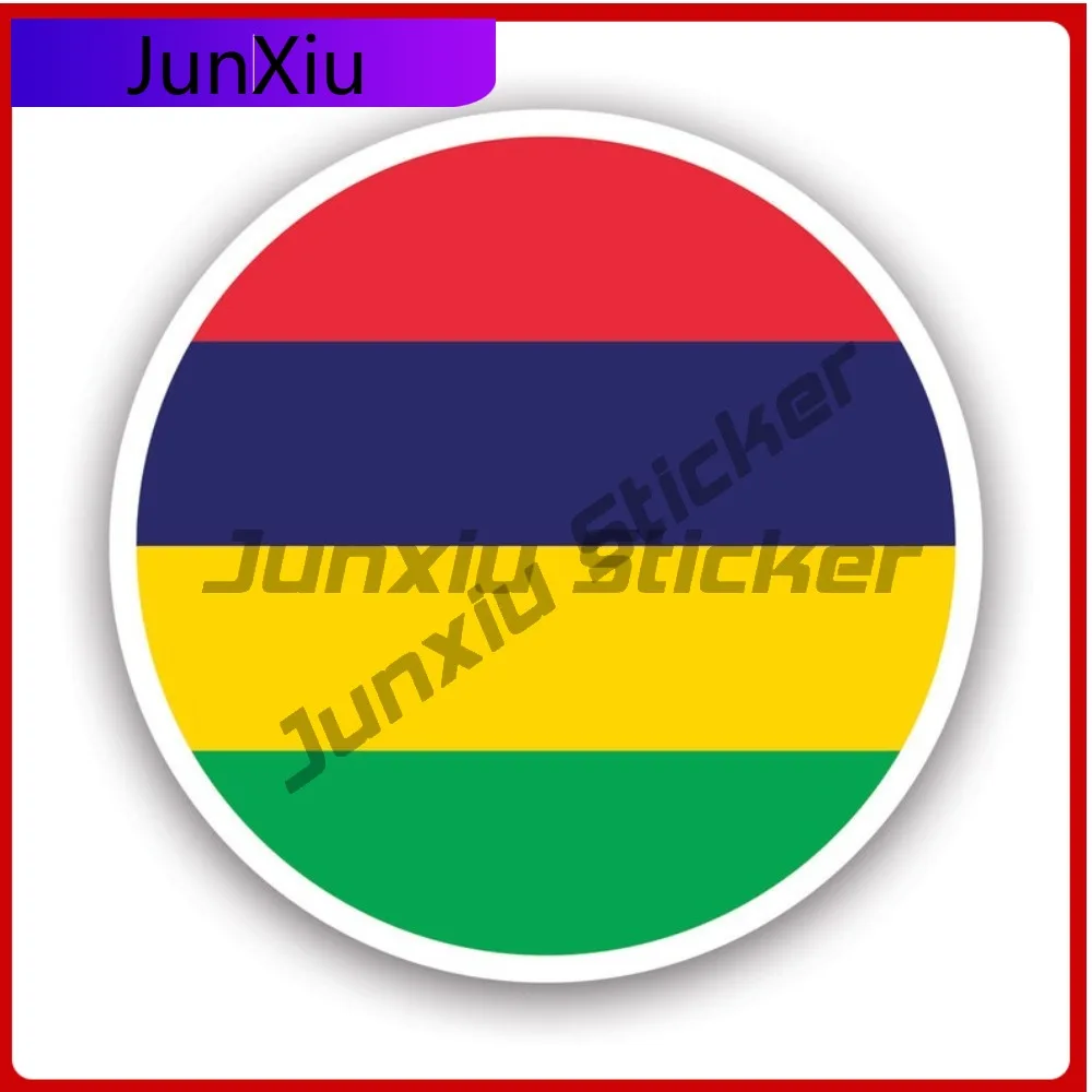 

Round Mauritian Flag Sticker Creative Decals State Flag Patriotic Car Sticker Vinyl Decal Waterproof Durable Sun Resistant For