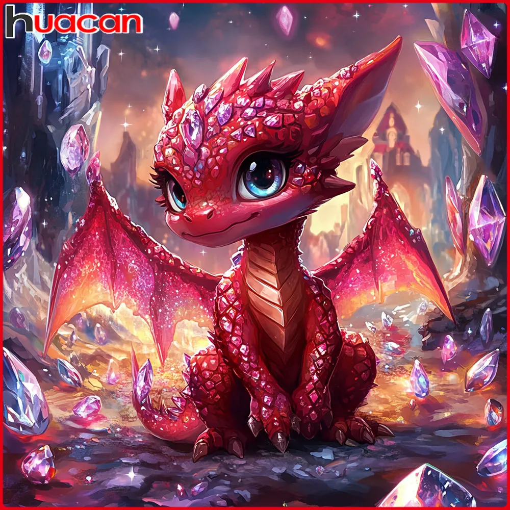 Huacan Neuheiten 2025, DIY-Diamantgemälde, Drache, Kristall, Diamant-Mosaik, Tier, komplettes Kit, dekorative Gemälde