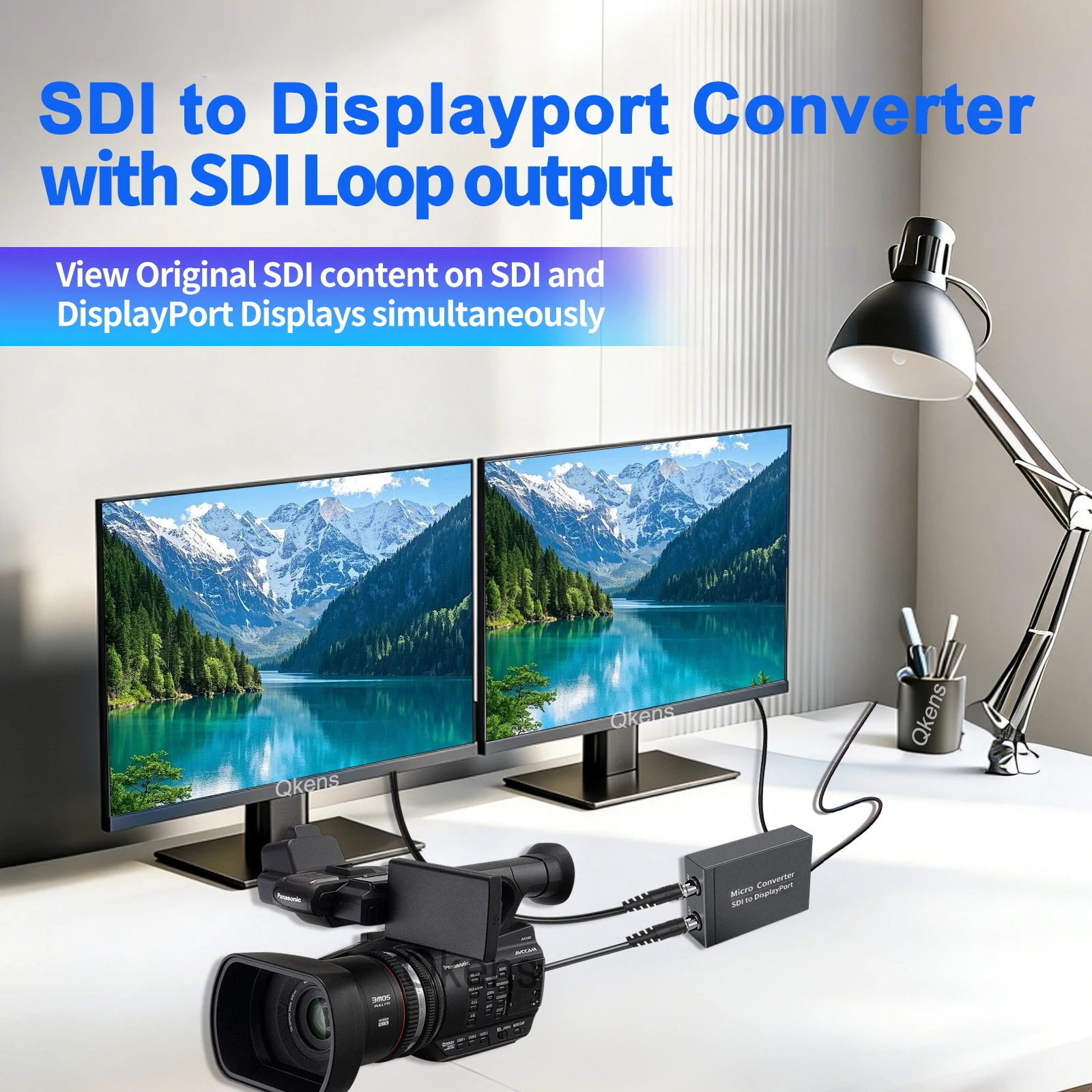 1080p60Hz BNC 3G/SD/HD-SDI To DisplayPort Audio Video Converter SDI Loop Dual Display Adapter for Camera To TV Monitor Projector