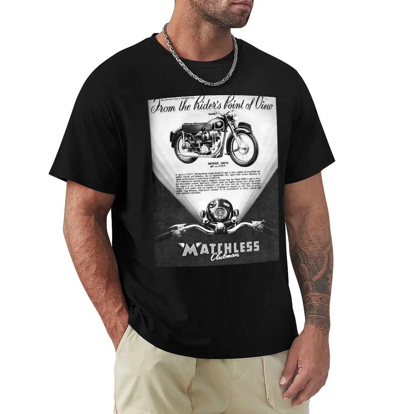 1954 Matchless Motorcycle advert T-Shirt t shirt man plain T-Shirt