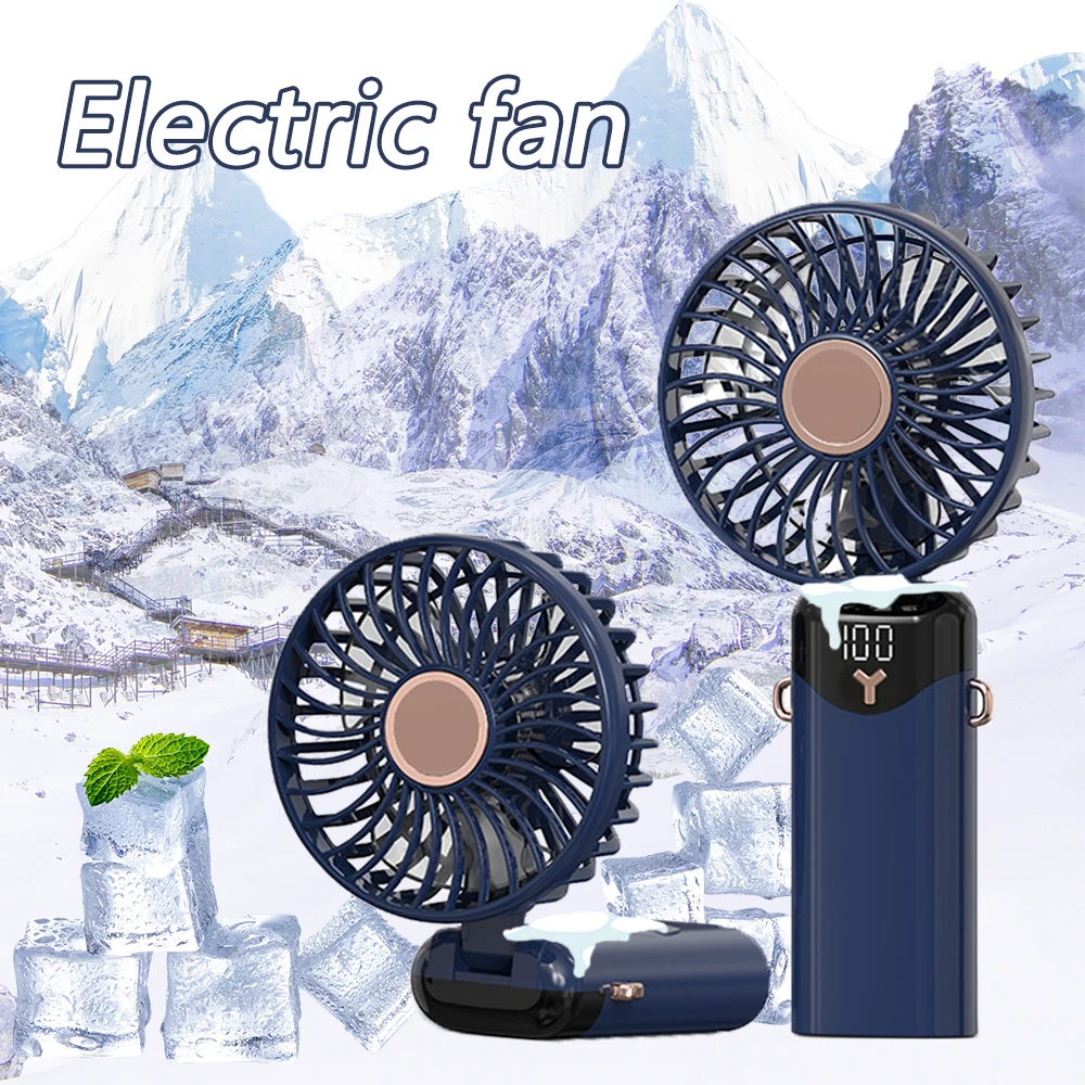 Mini Fan Electric Handheld Camp Fan Rechargeable Portable Neck Hanging Fans for Student Dormitory High Speed Ventilador Fans