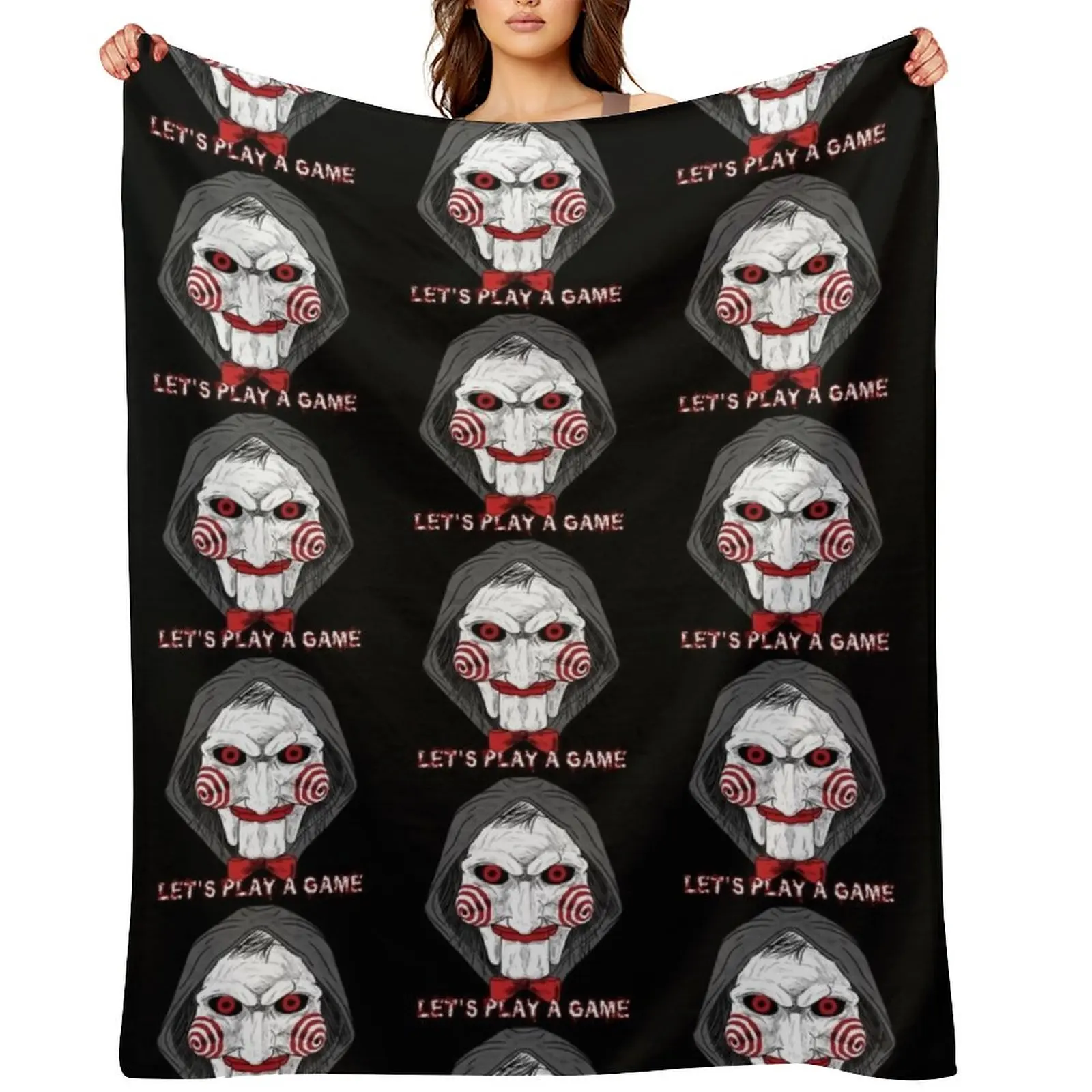 

SAW Movie fan art Throw Blanket Comforter blankets and throws valentine gift ideas Plaid Blankets