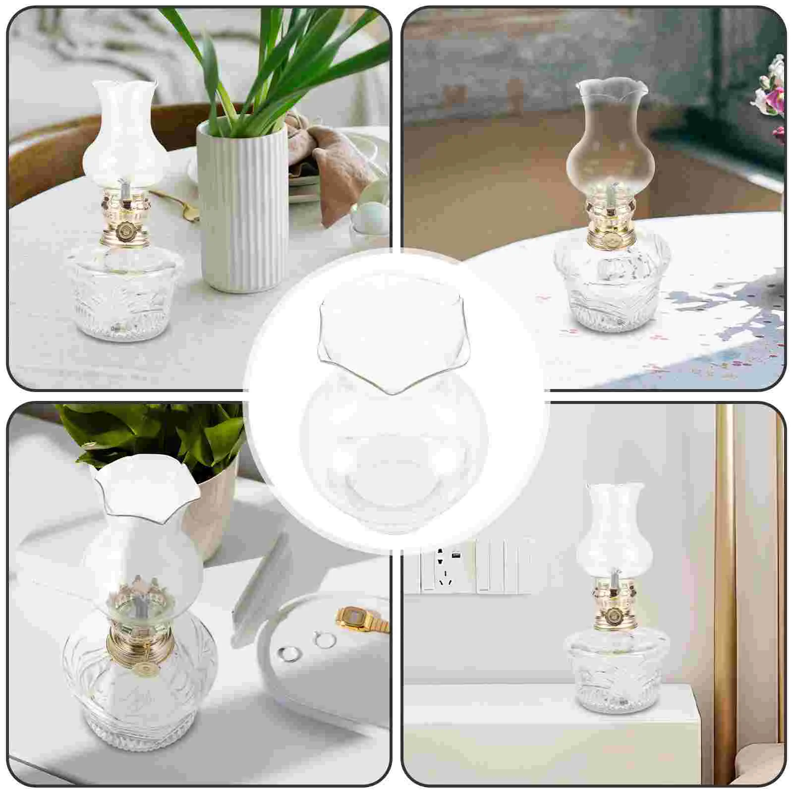 Lanterns 28-hole Kerosene Lamp Glass Lampshade Diameter 3cm Old-fashioned Oil Chimney Shades Clear for Cover Small