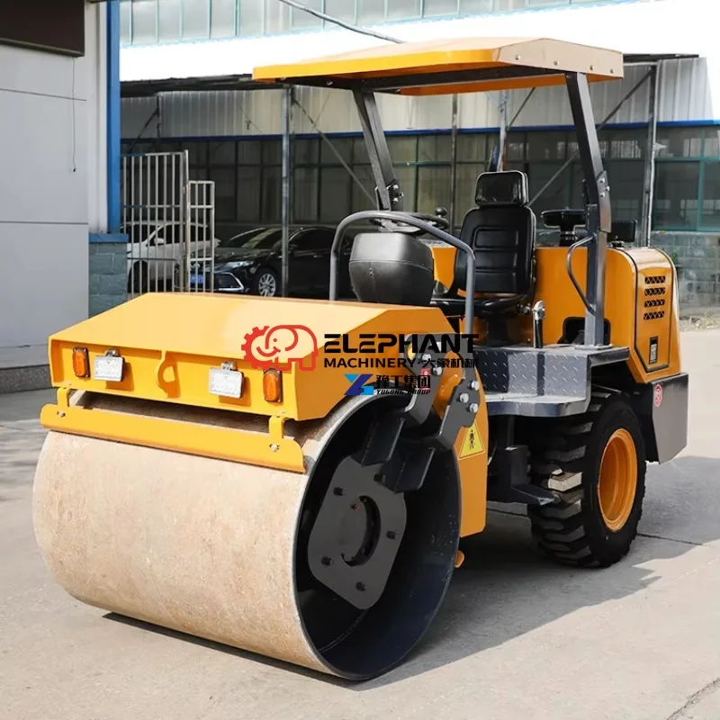 Hot Sale Infinite Variable Speed Road Roller Machine Heavy Duty Trench Compactor with Electromagnetic Clutch Control