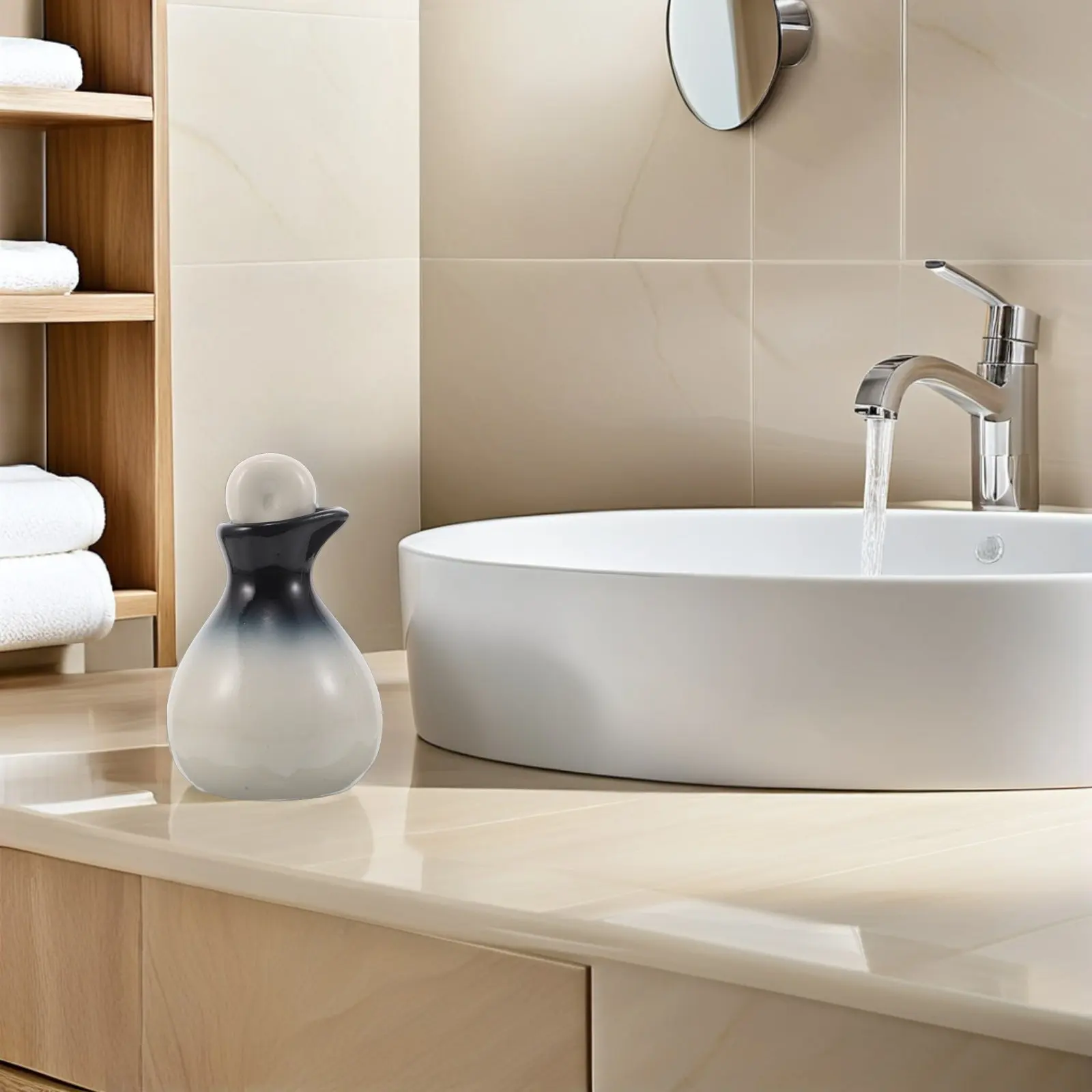 Ceramic Essential Oil Bottle Small Vase Perfume Dispenser Aromatherapy Diffuser Oil Storage Jar Spa Beauty Dropper Bottle