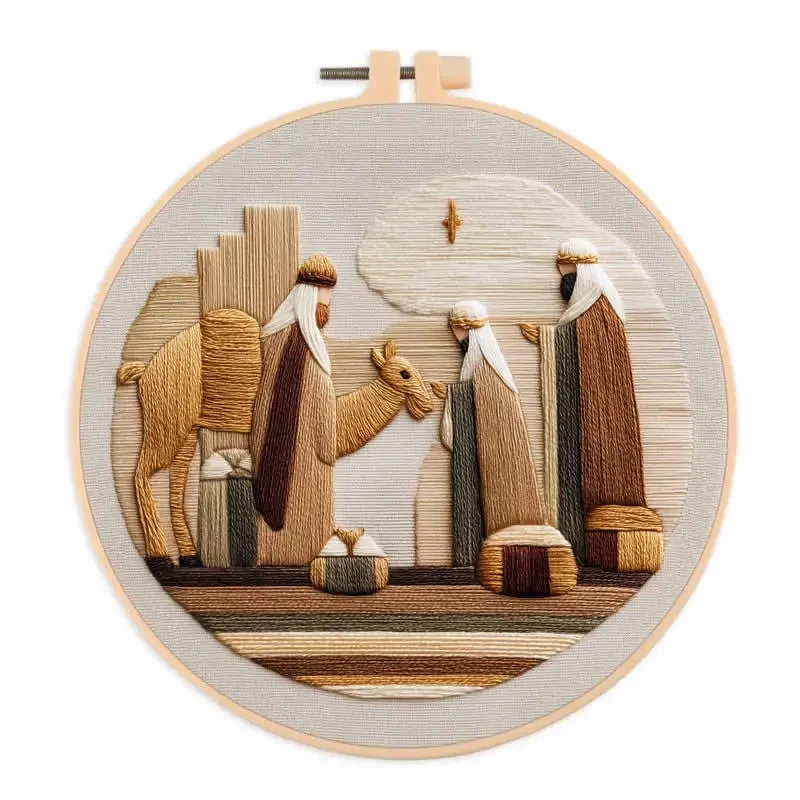 

Christmas Nativity Embroidery Kit Handmade Cross Stitch Embroidery Pre-printed Pattern Kits Home Decoration